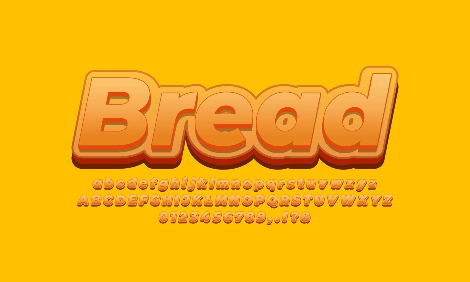 bread text effect design template vector