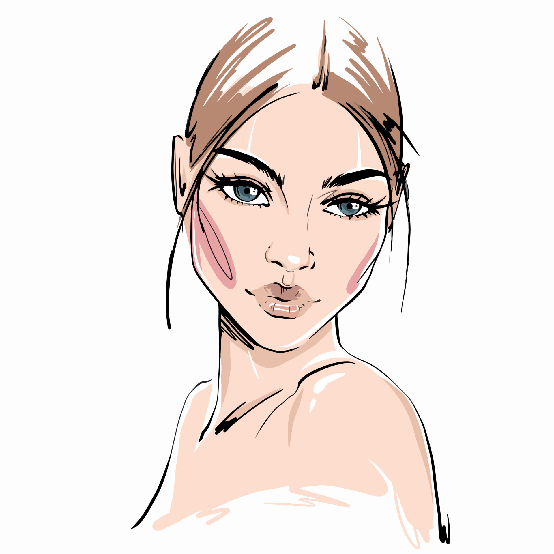 3 Step Tutorial: How to Draw Hair for Fashion Illustration — amiko simonetti