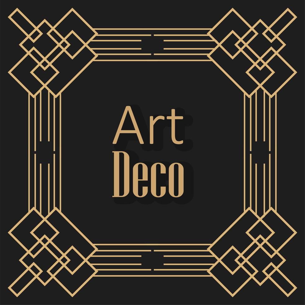 marcos art deco de fondo negro vector