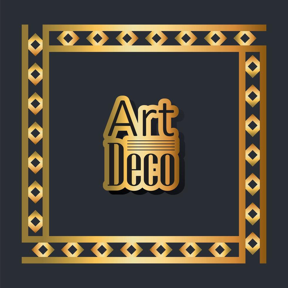 black background art deco frames vector