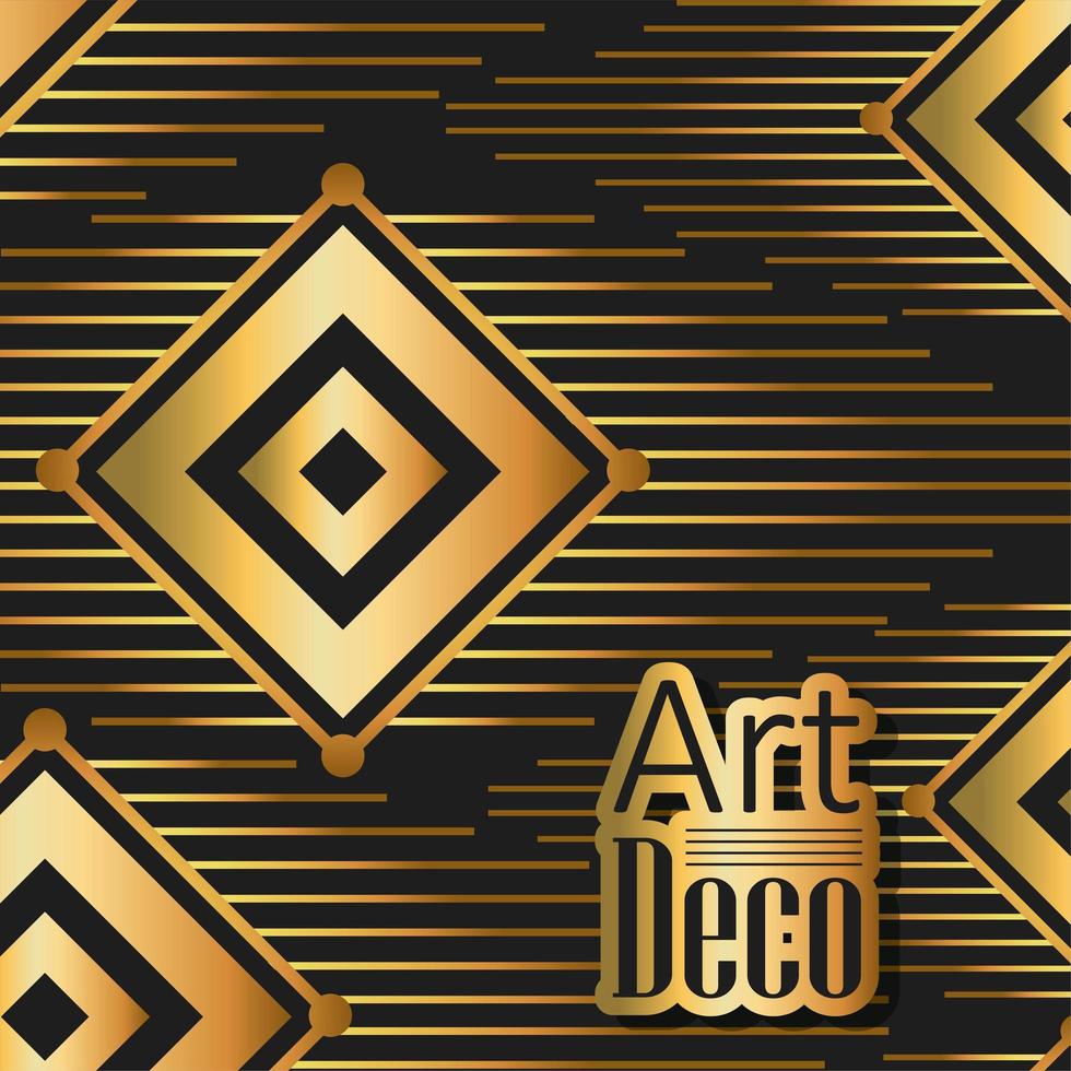 black background art deco frames vector