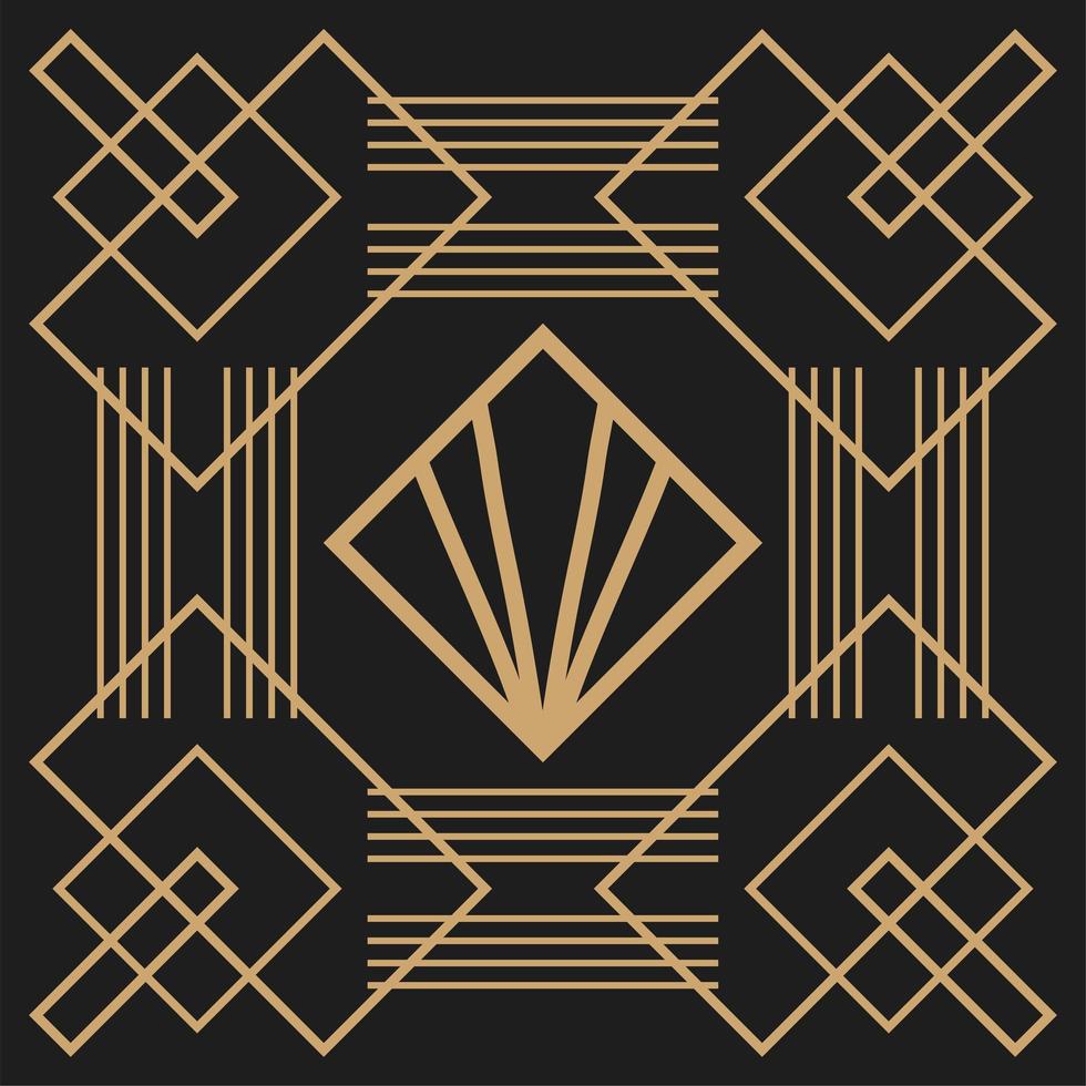 marcos art deco de fondo negro vector