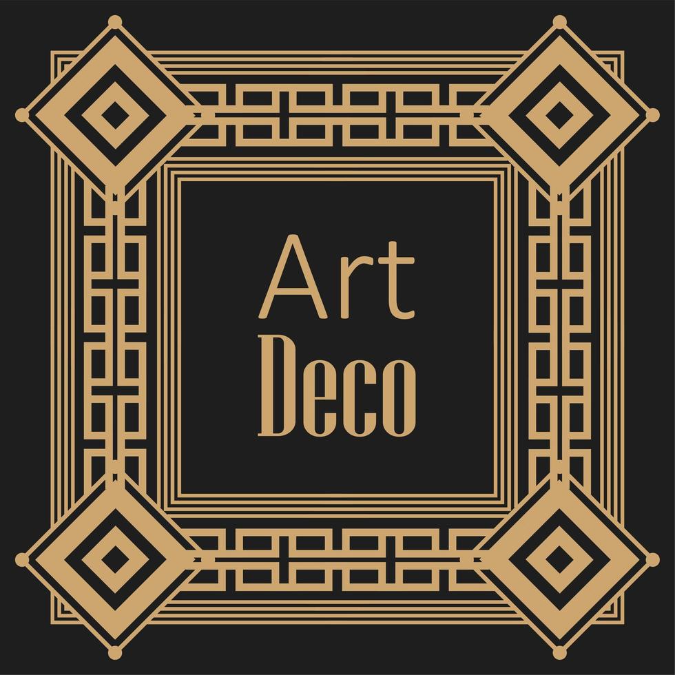 marcos art deco de fondo negro vector