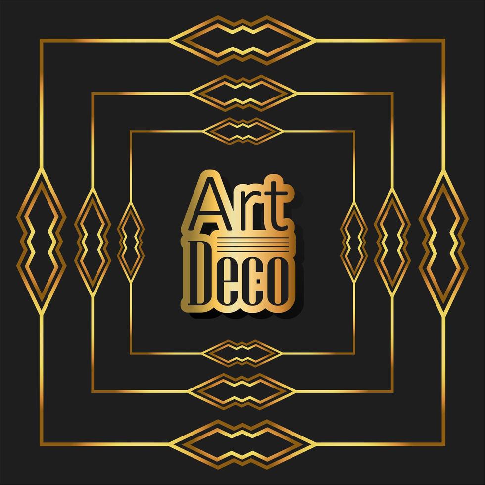 marcos art deco de fondo negro vector