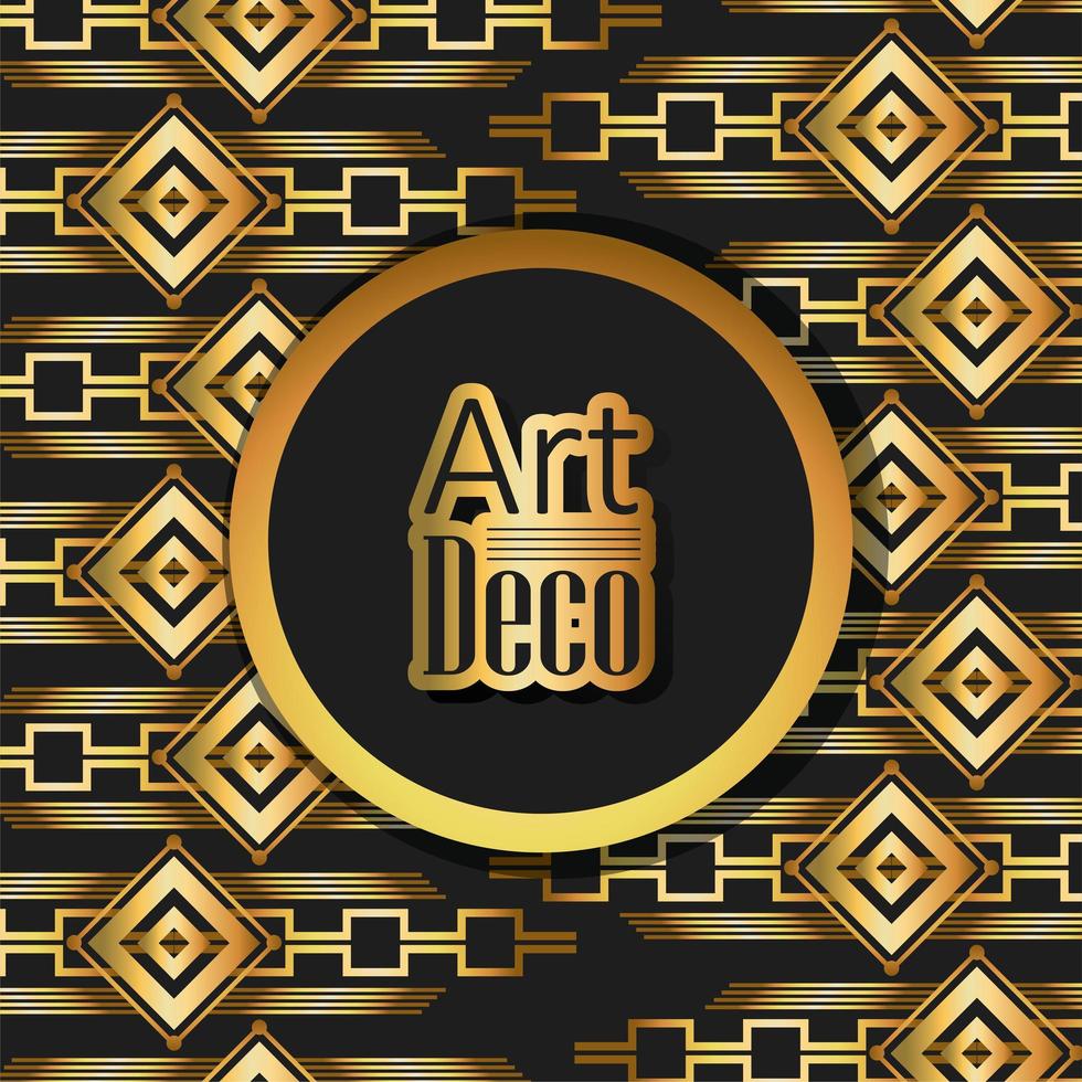 marcos art deco de fondo negro vector