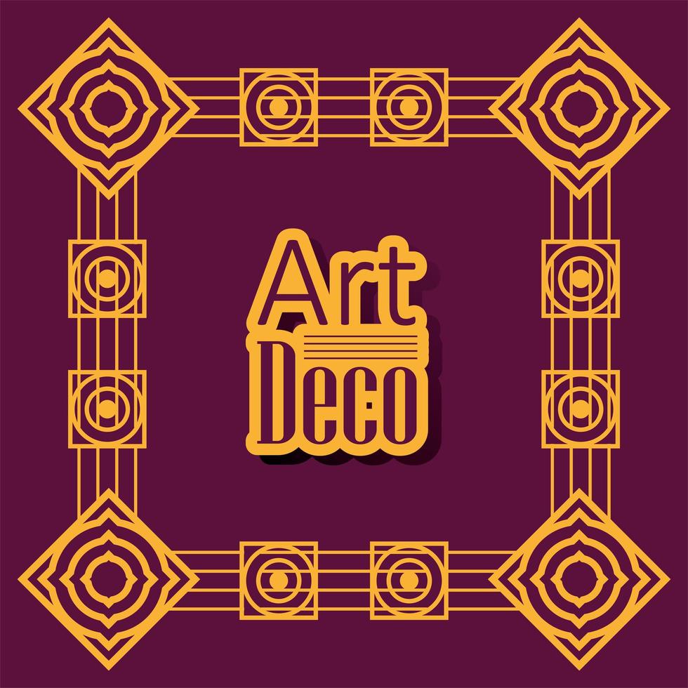 estilo de marcos art deco de fondo vector