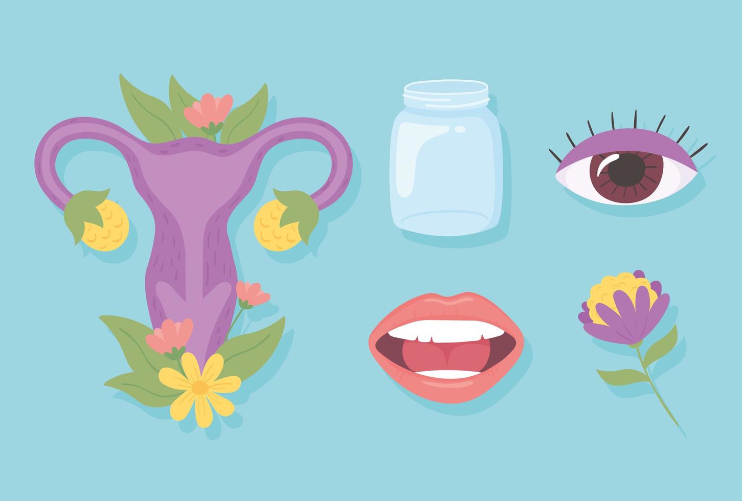 icons set human body parts vector