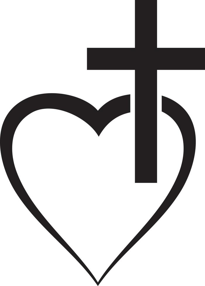 Heart and cross vector illustration