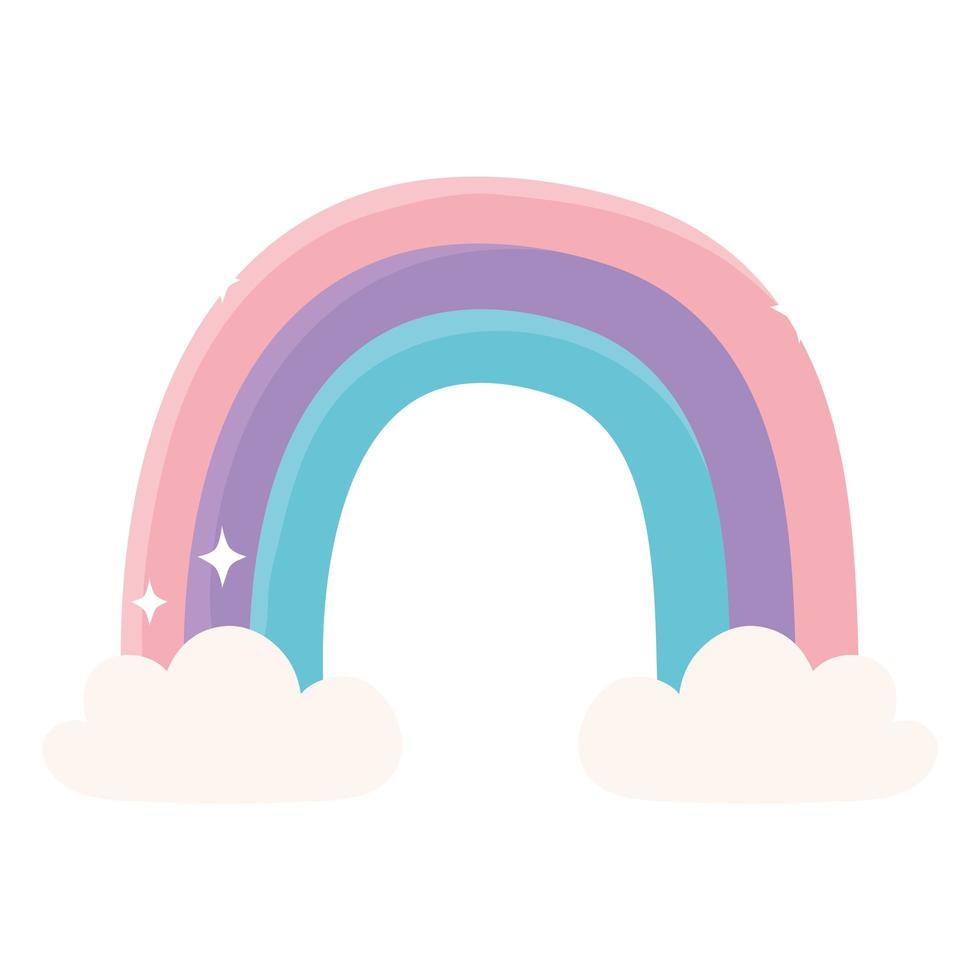 rainbow and clouds vector