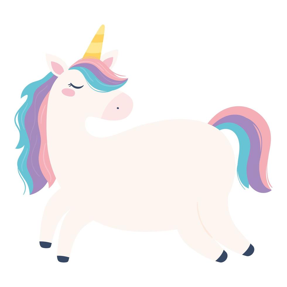 lindo unicornio fantasía vector