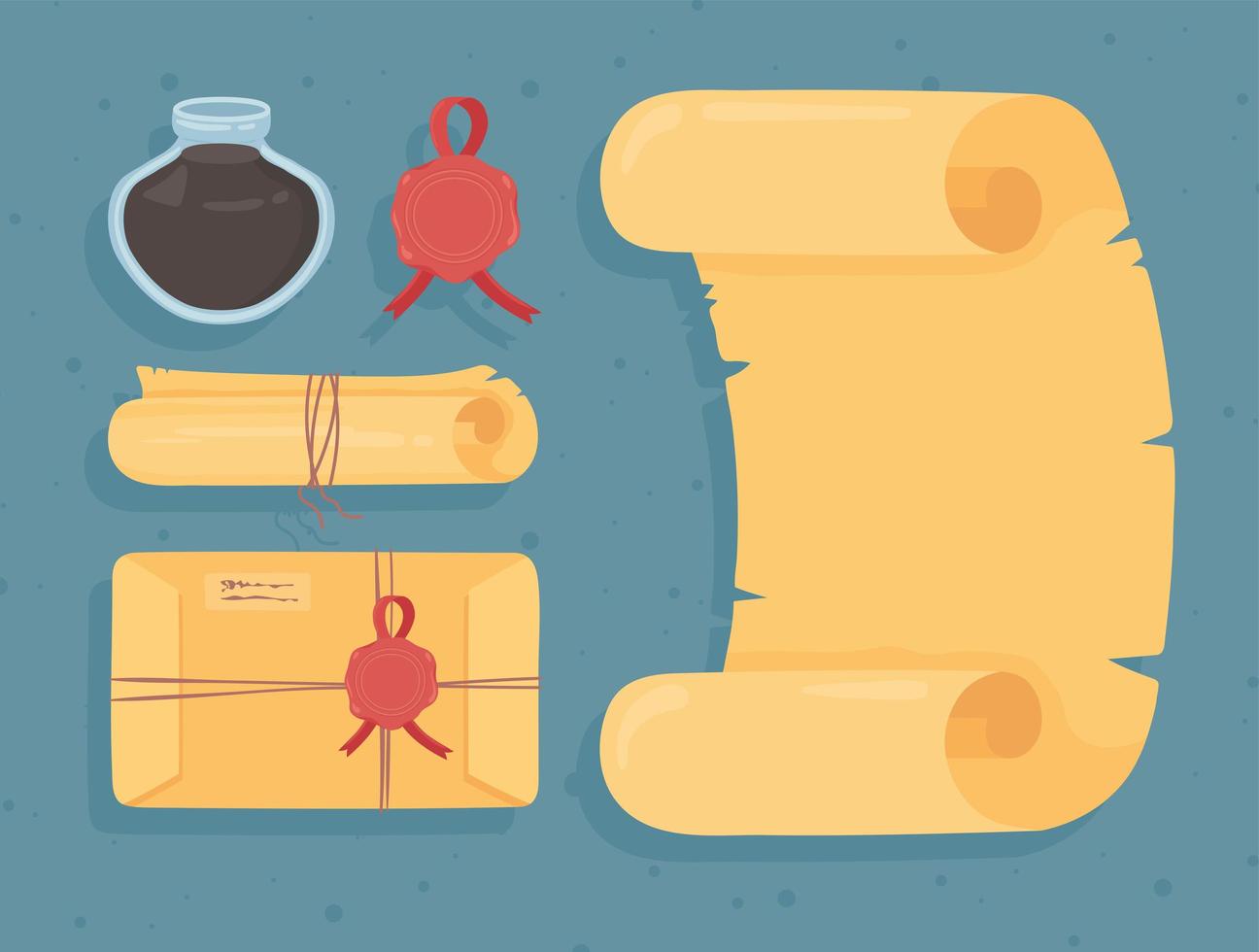 collection parchment papers vector