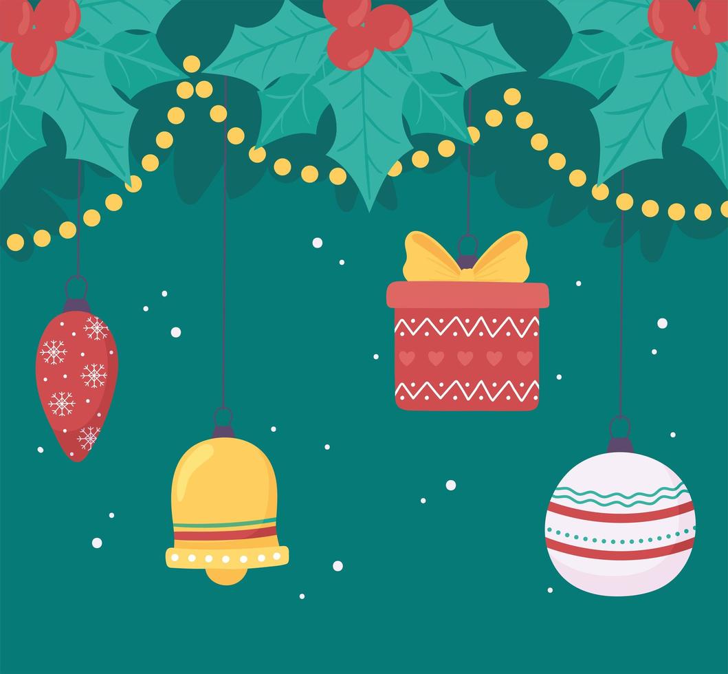 hanging christmas decoration vector