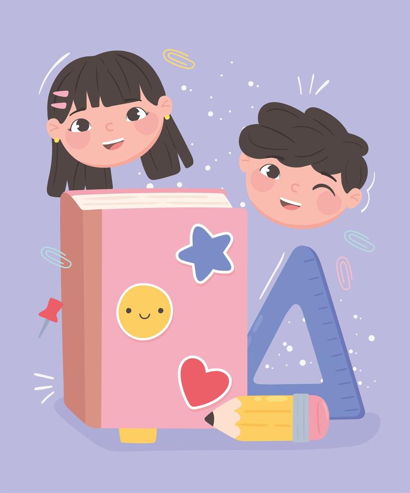 school students and book vector