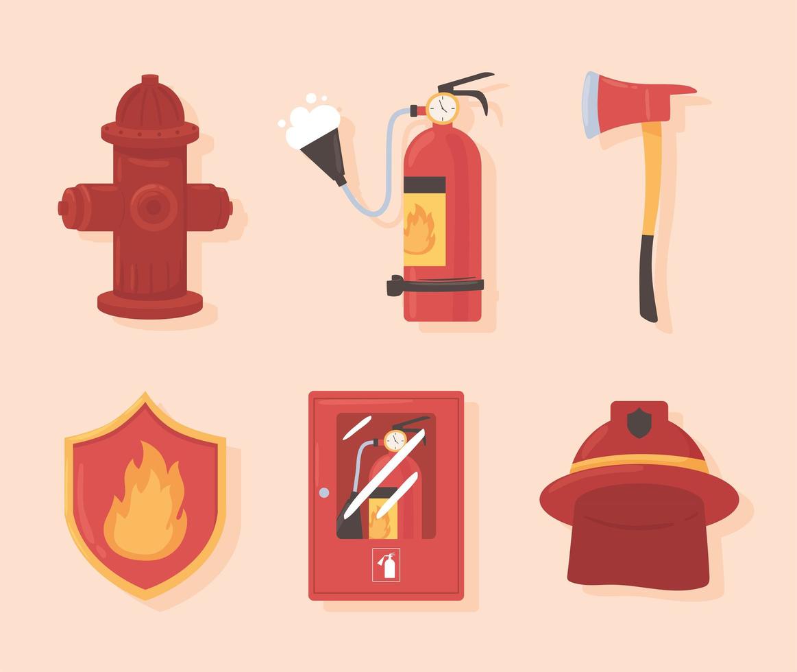 set of fire extinguisher vector