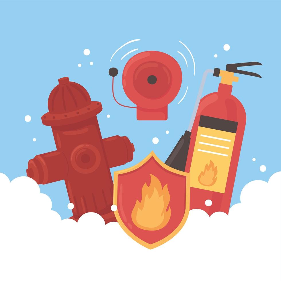 fire extinguisher shield flame vector