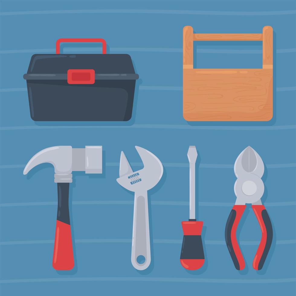 toolboxes and tools vector