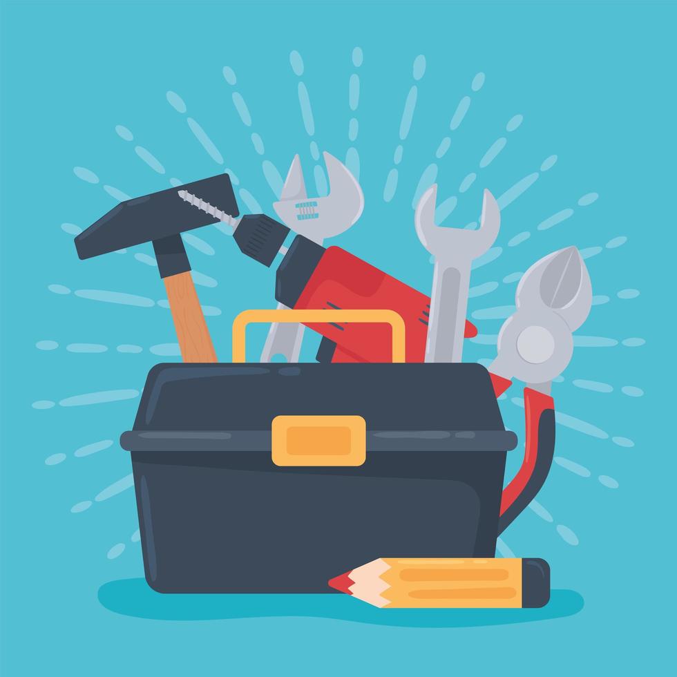 toolbox and various tools vector