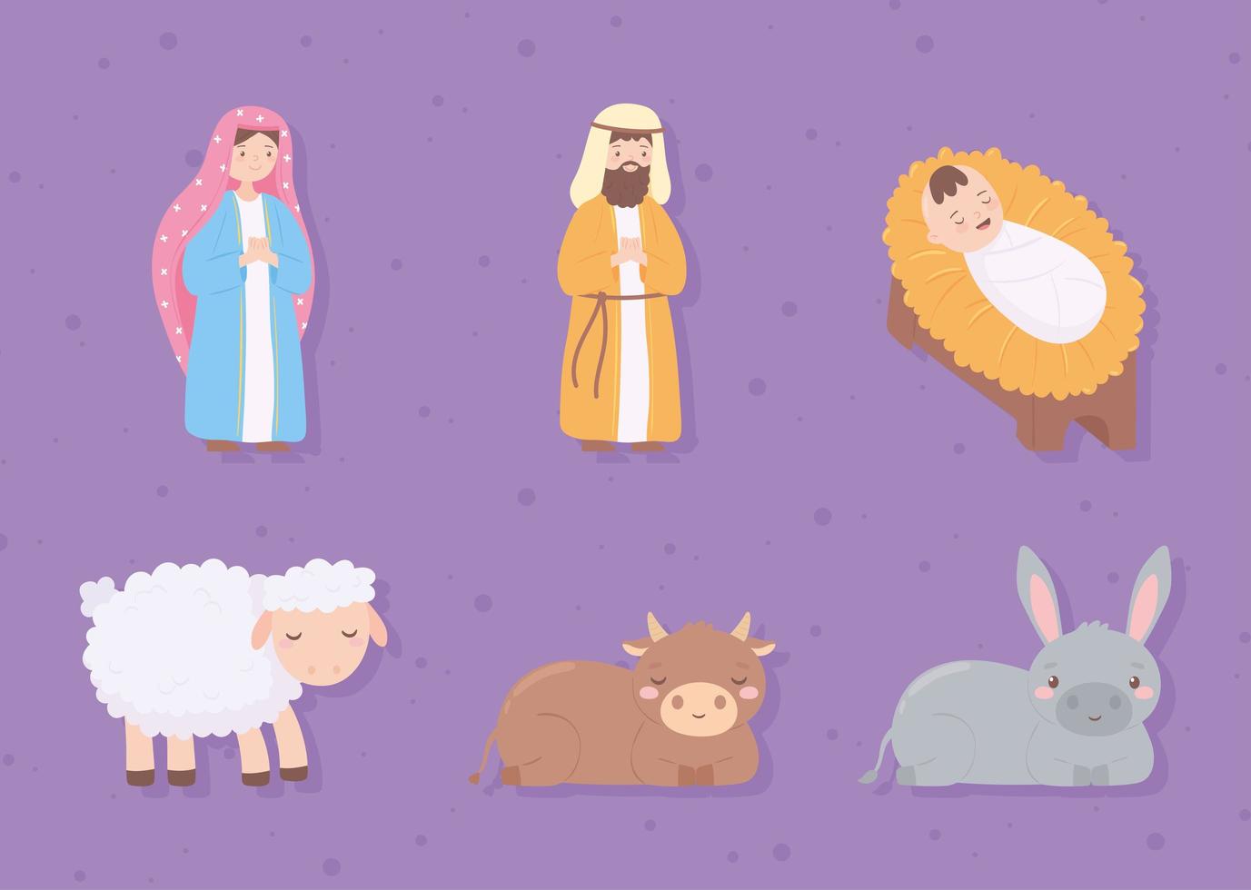manger family set vector