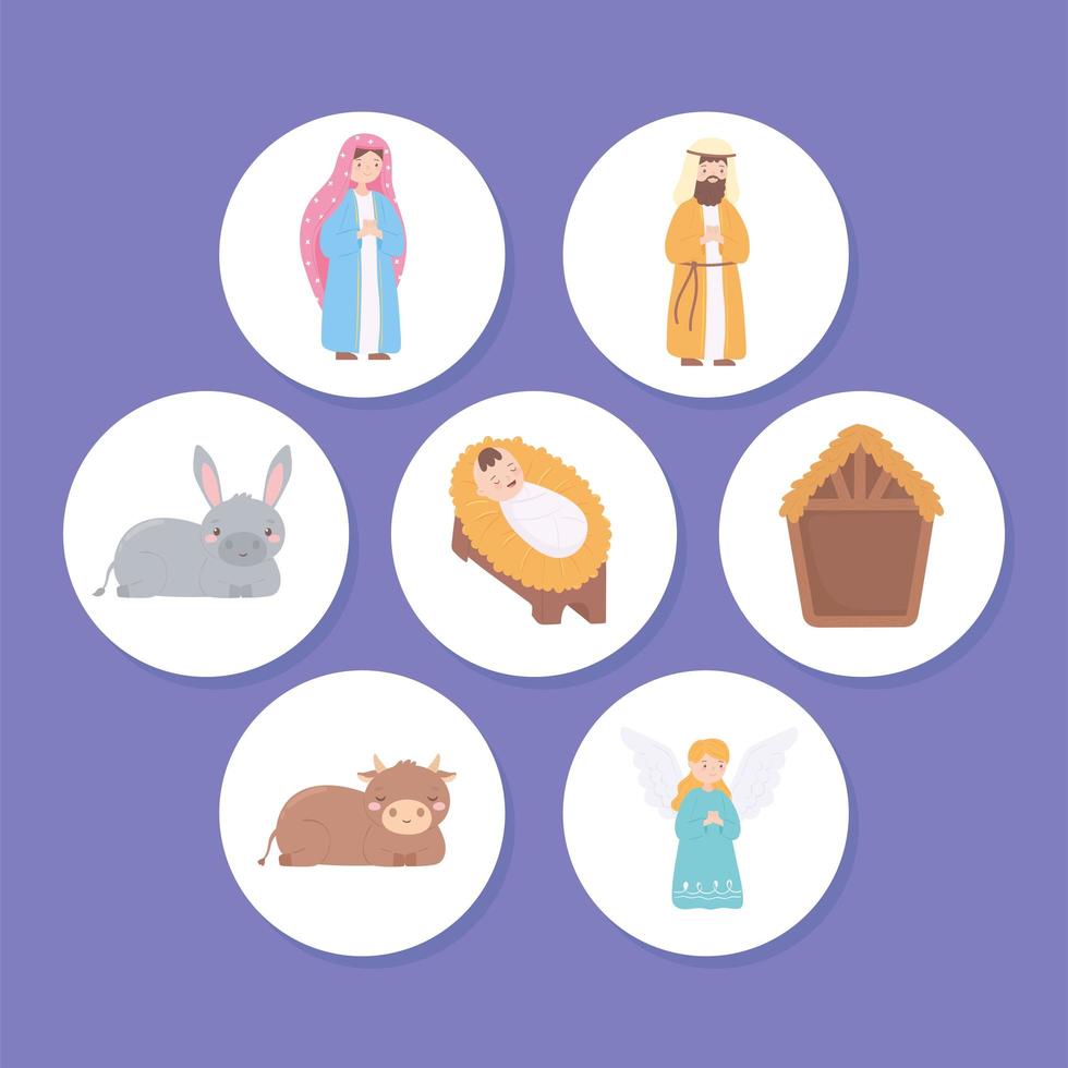 set cute manger vector
