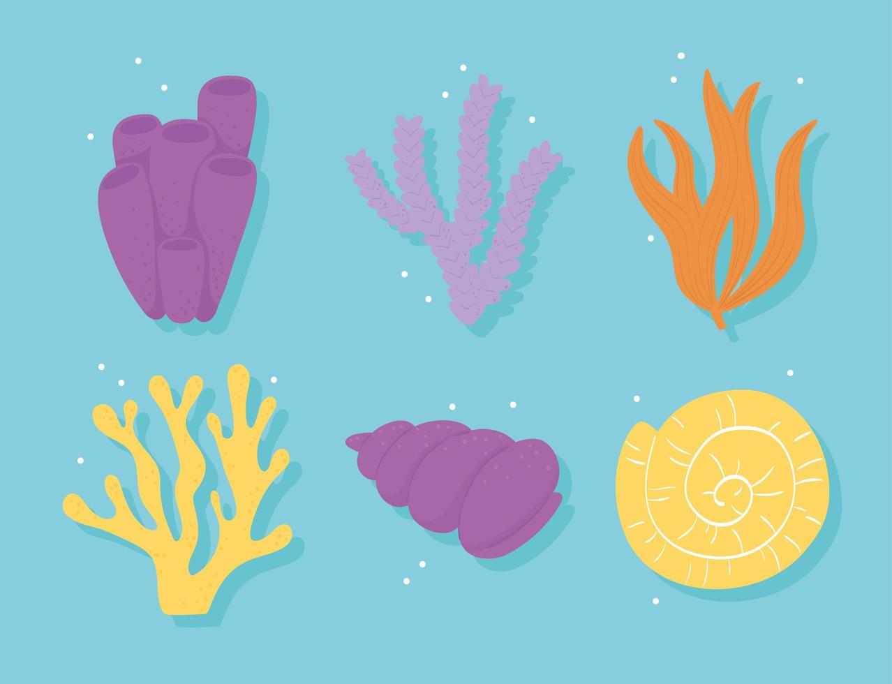 set undersea seaweed vector