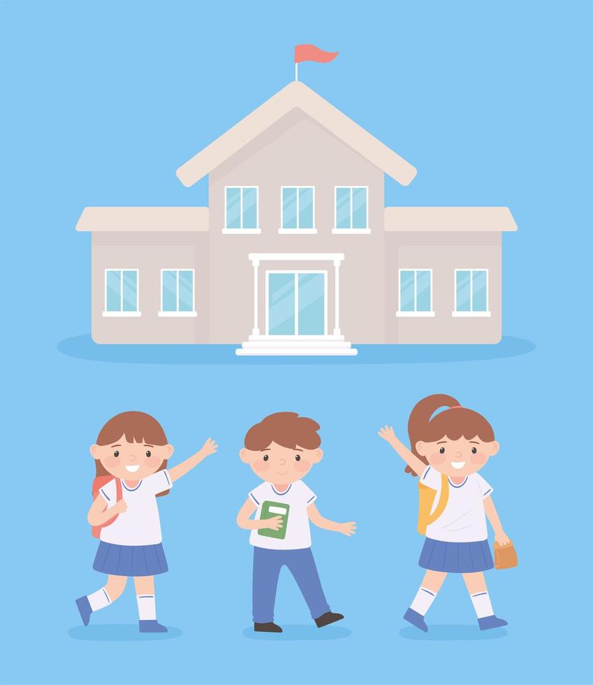 set students and building vector