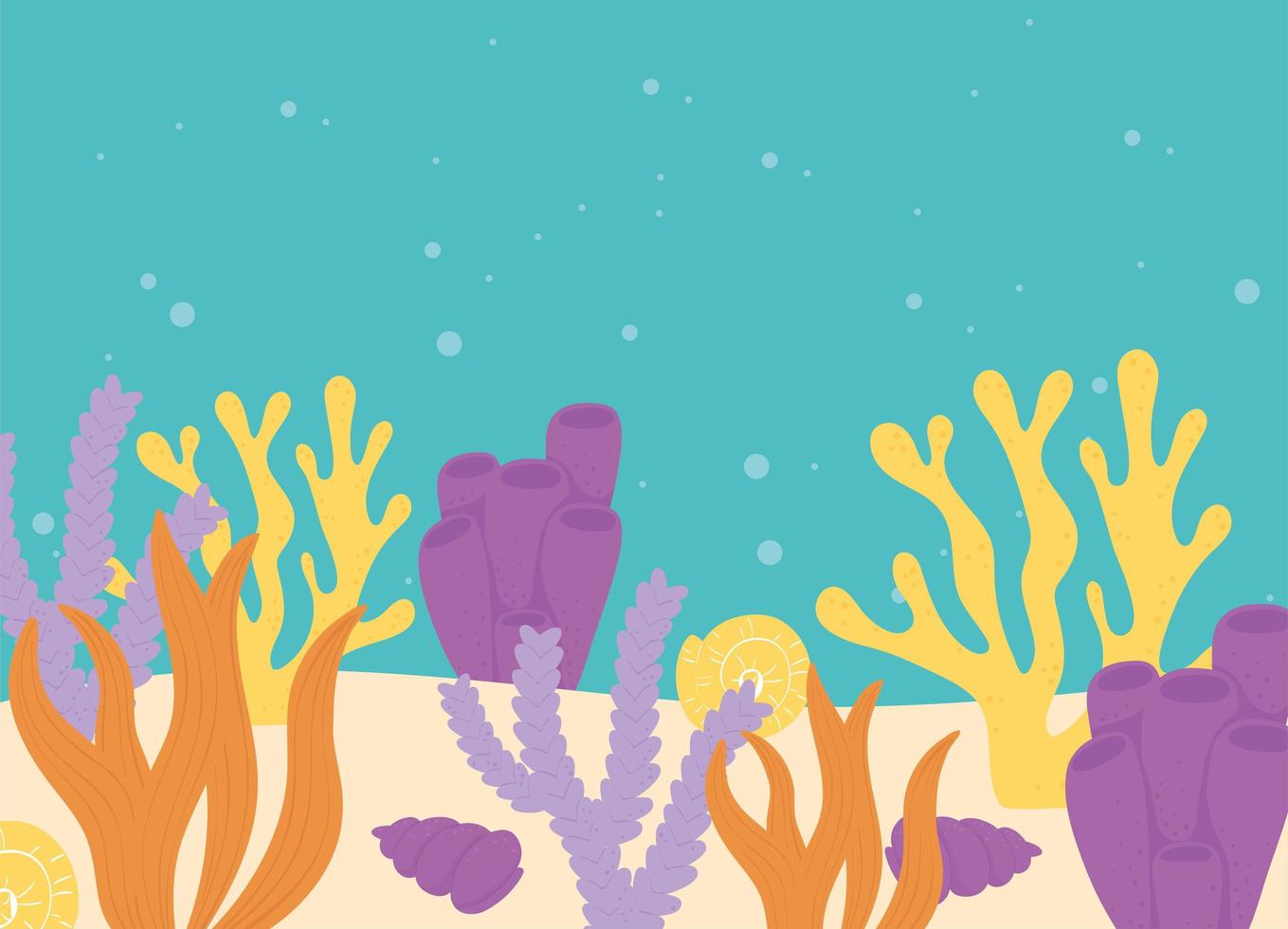 under the sea seabed vector