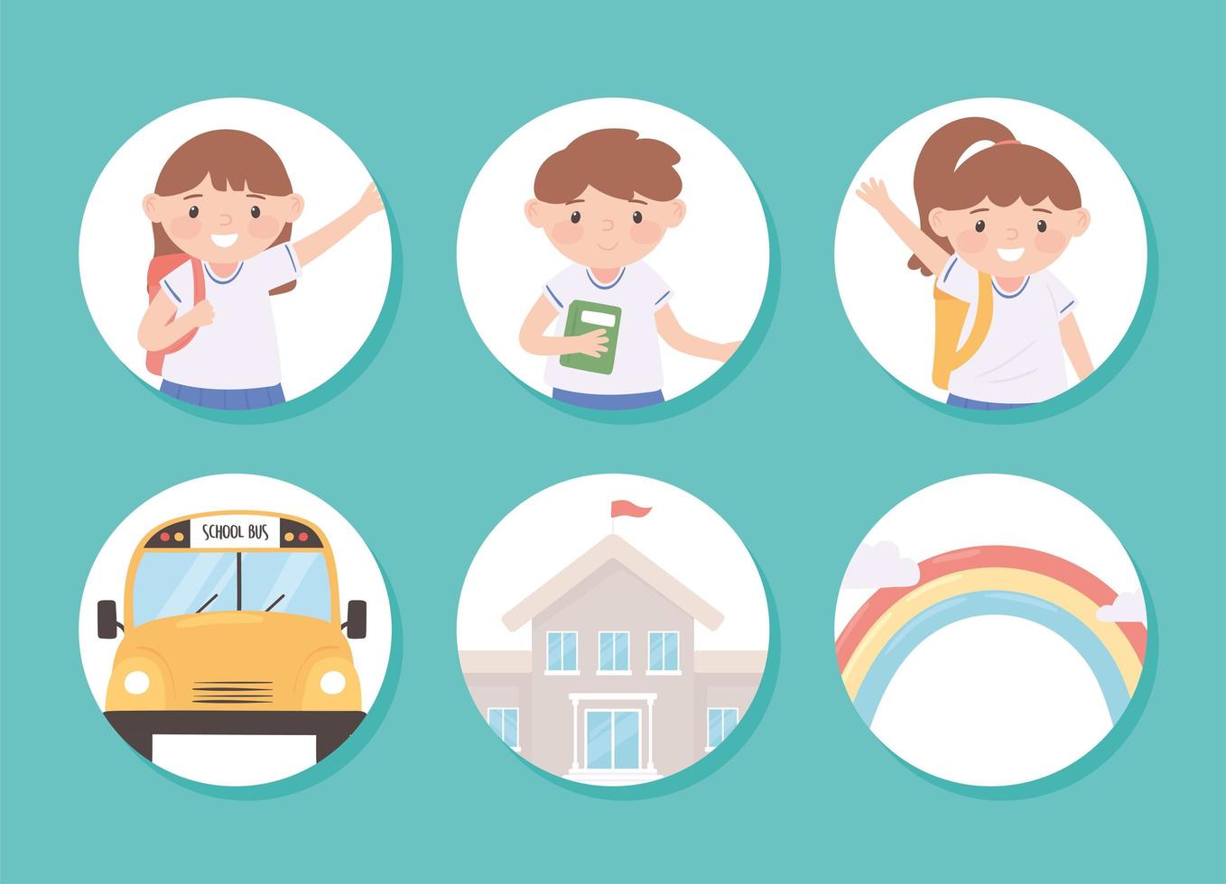 school icon set vector