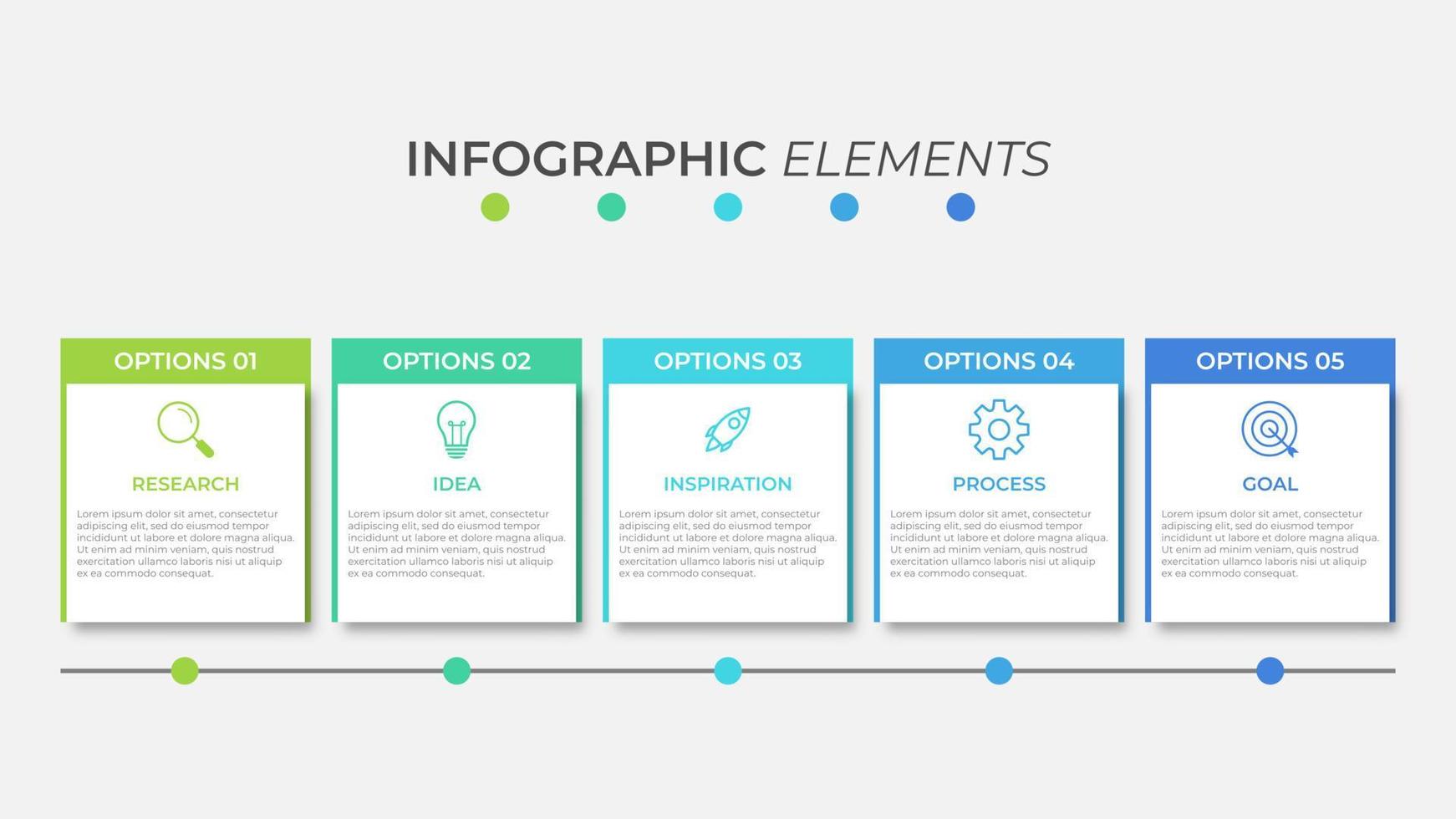 Presentation business infographic template with 5 options vector