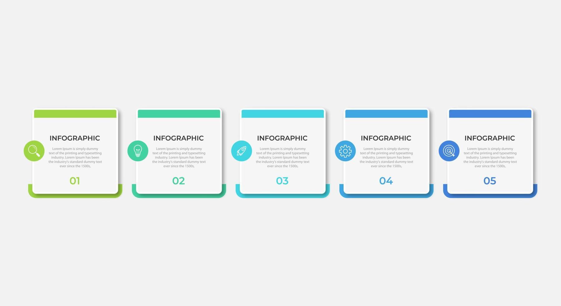 Presentation business infographic template with 5 options vector