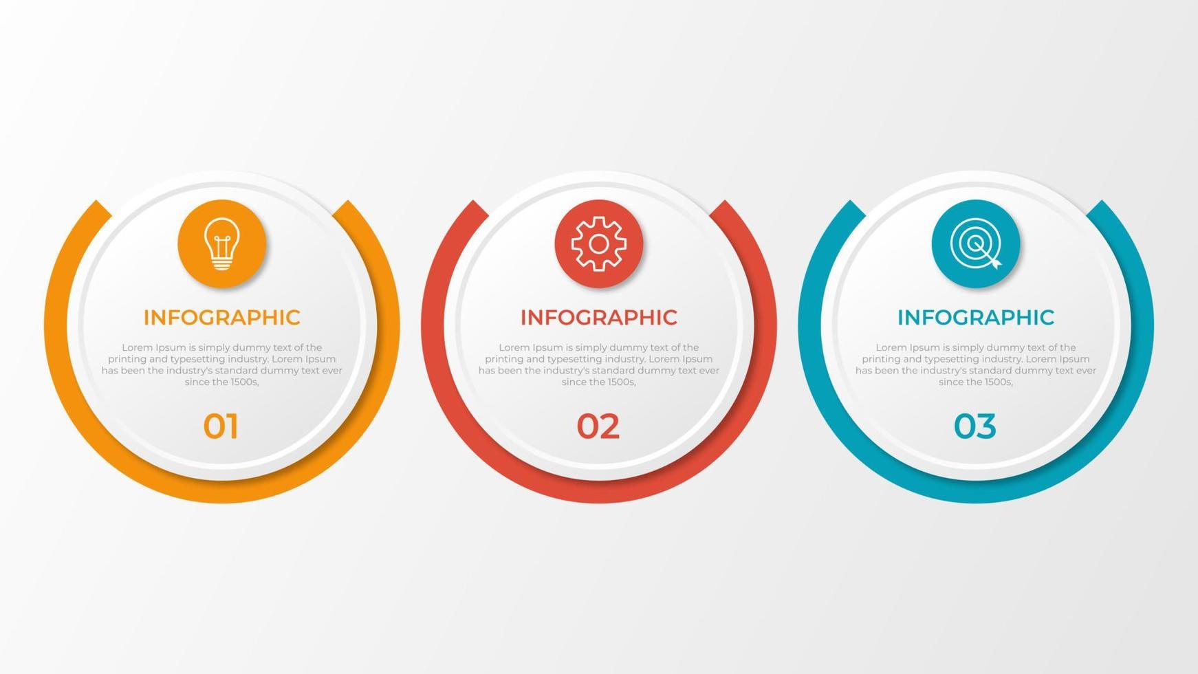 plantilla infográfica de negocios de presentación con 3 opciones vector