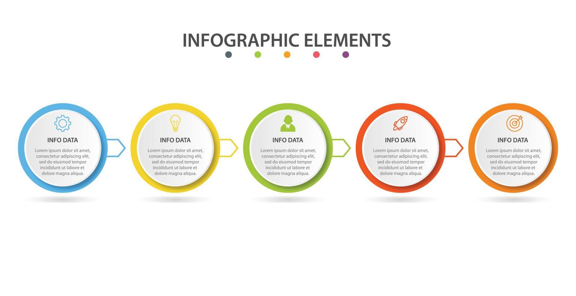Business Infographic template. Thin line design with numbers 5 options or steps. vector
