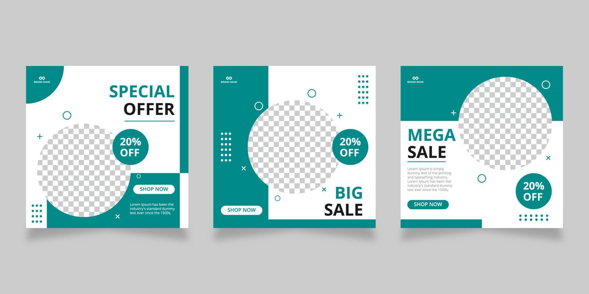 Modern promotion square web sale banner for social media vector