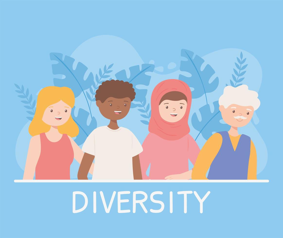 diversity people cartoon vector