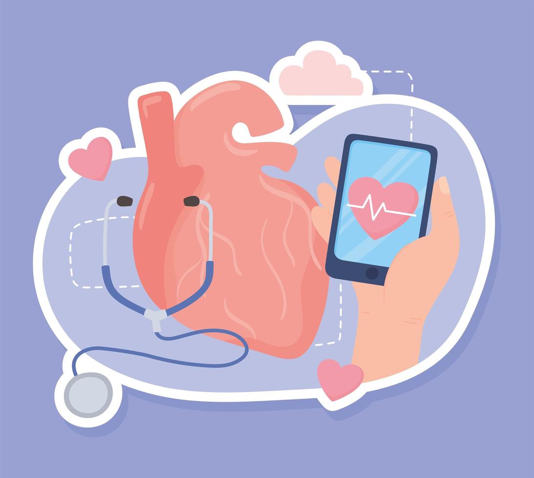 heart monitor app vector