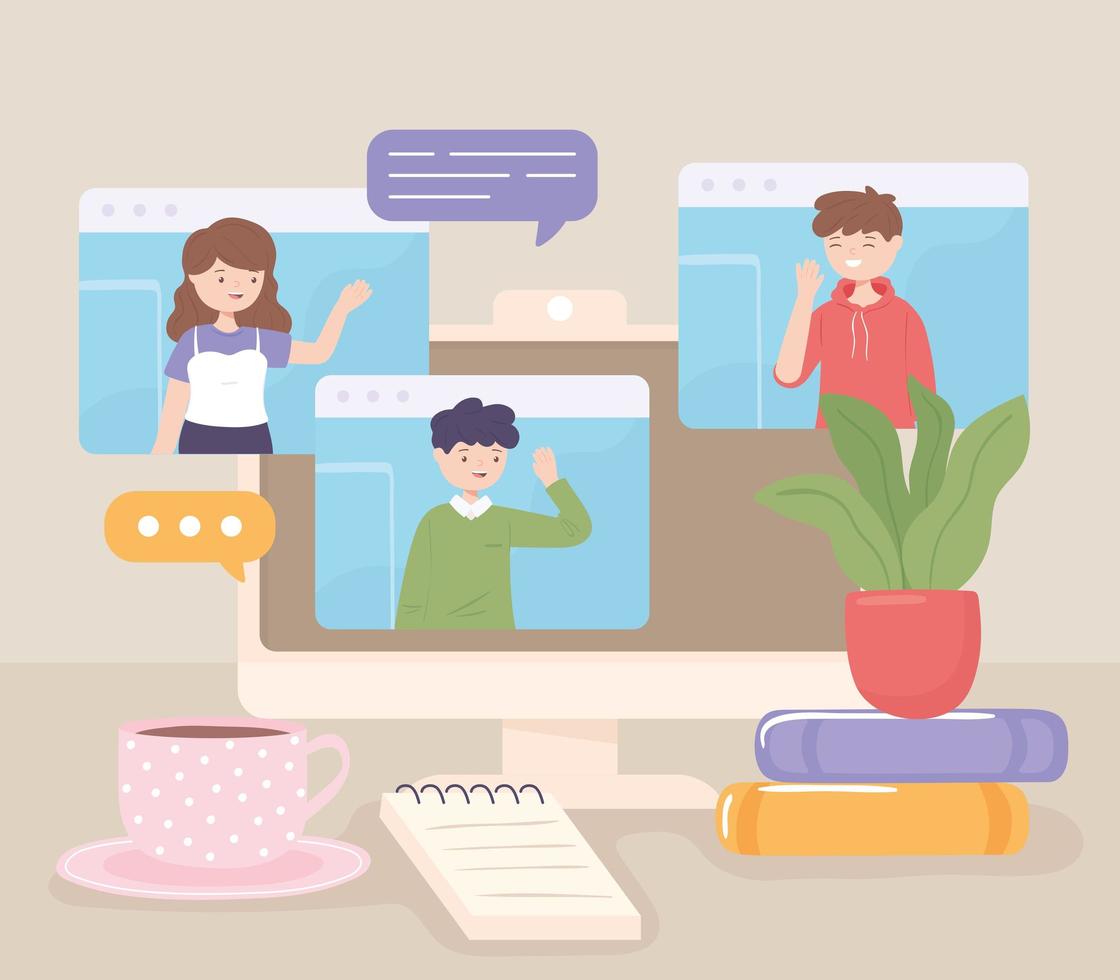 people computer video vector