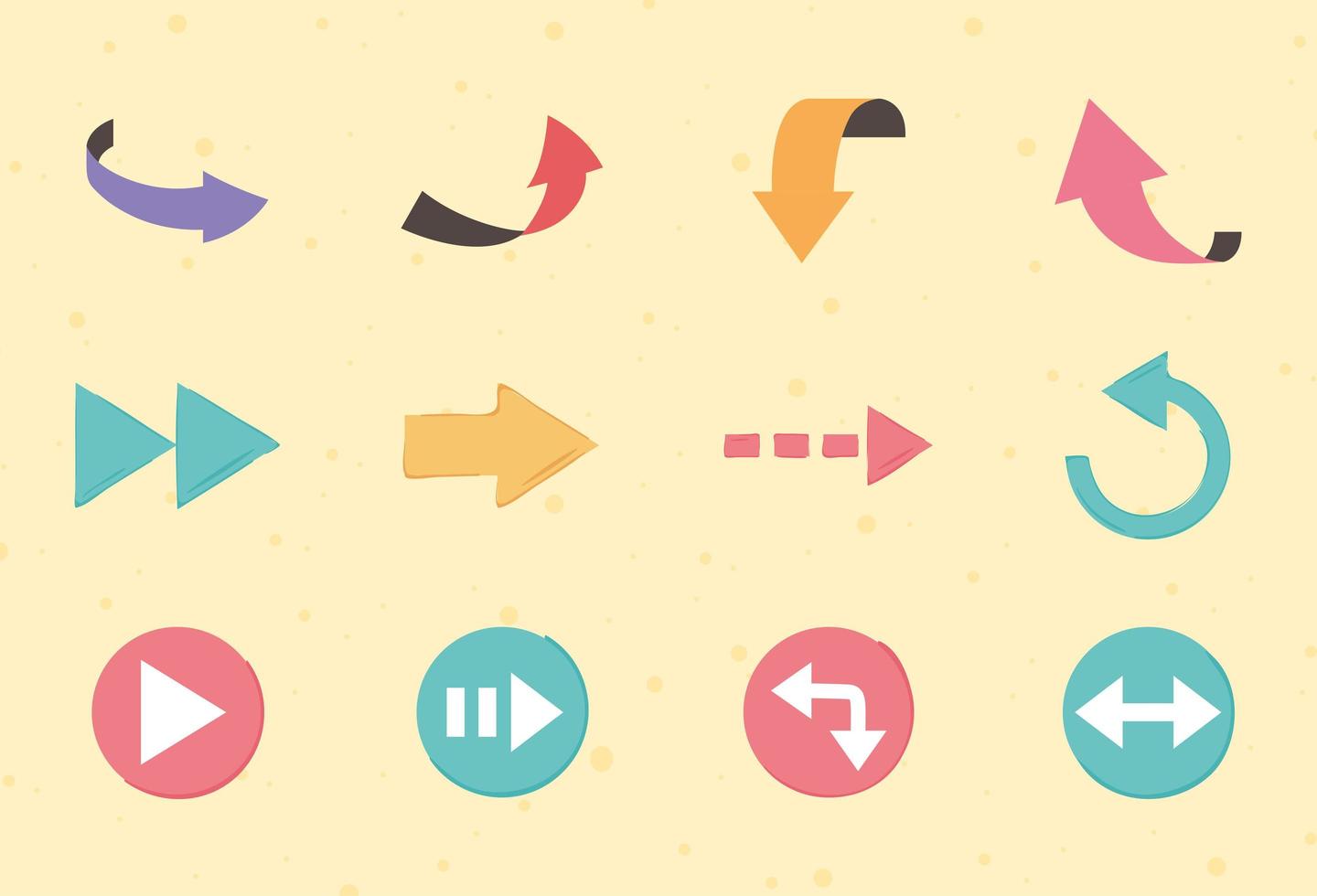 set arrows icons vector