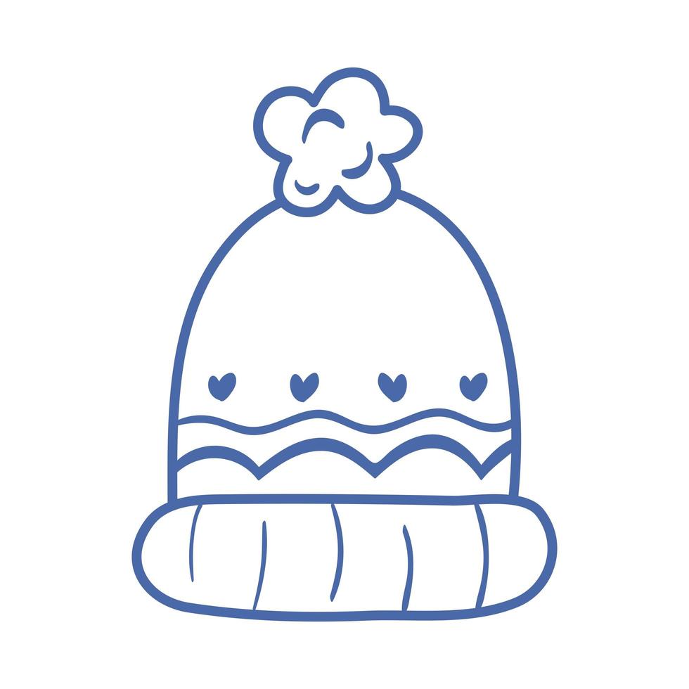 winter warm hat line icon vector