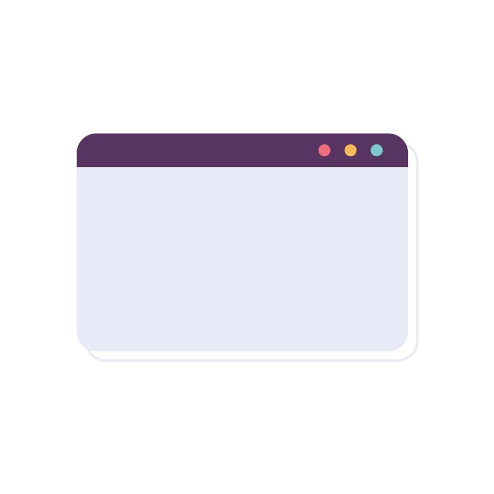 icono plano en blanco del sitio web vector