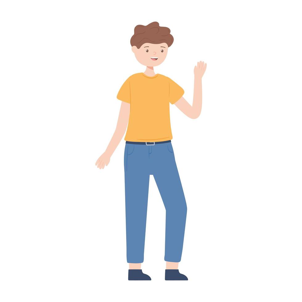 teen boy character vector