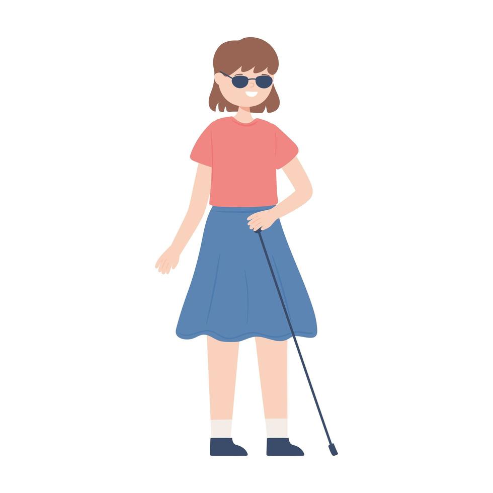 blind young woman vector