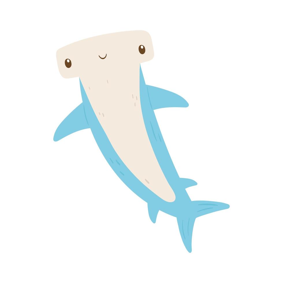 hammerhead shark cartoon vector