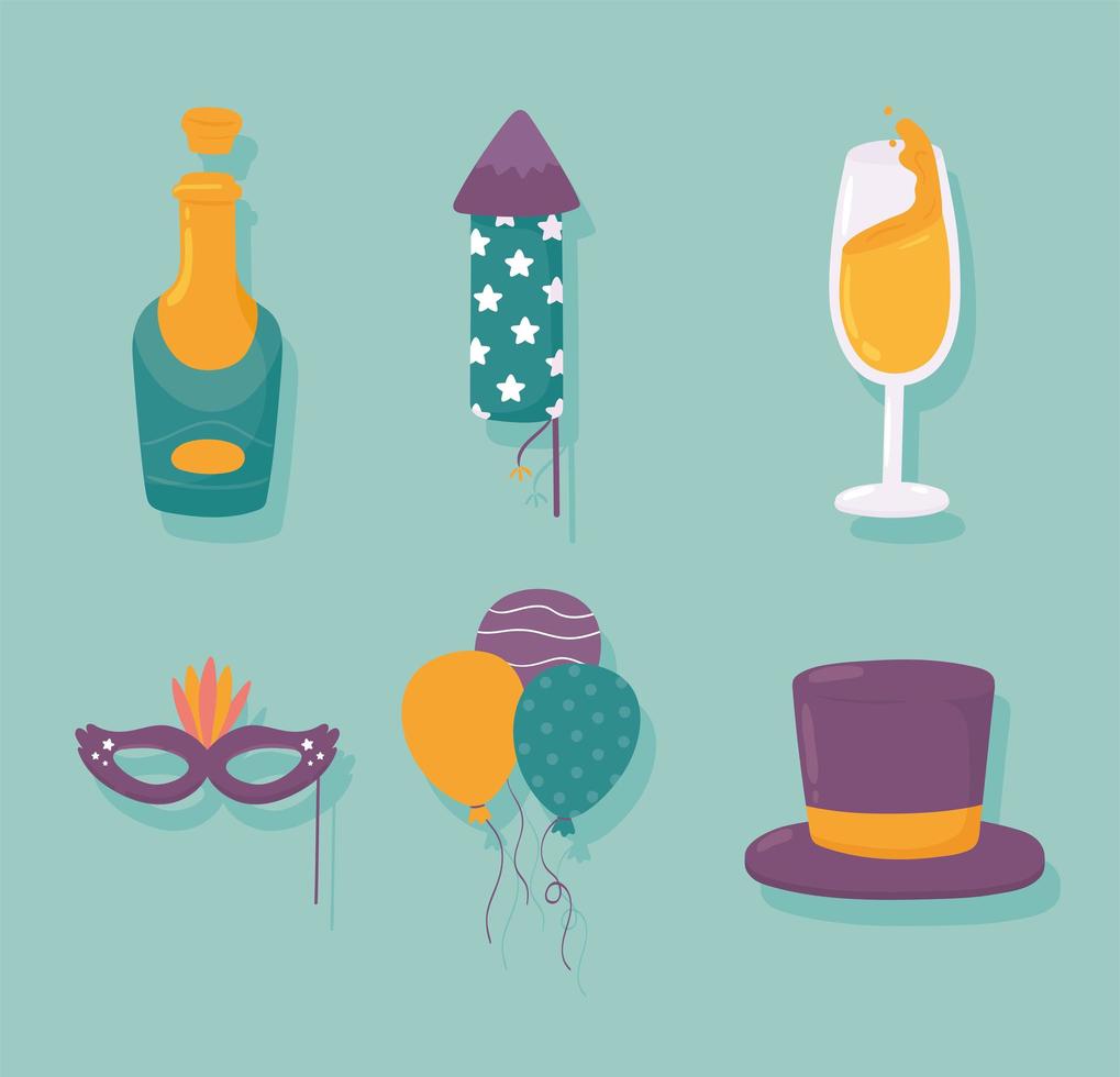 party celebration icons vector