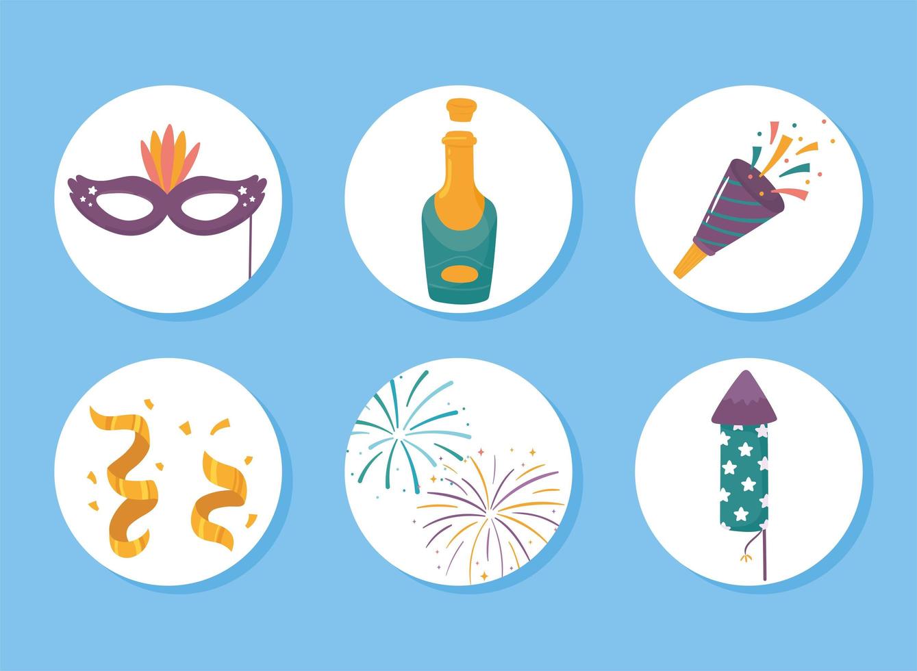 set of party celebration vector