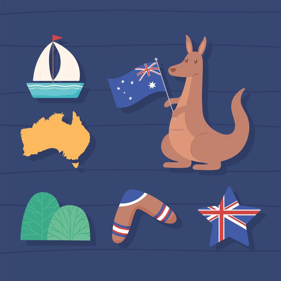 iconos de paises de australia vector