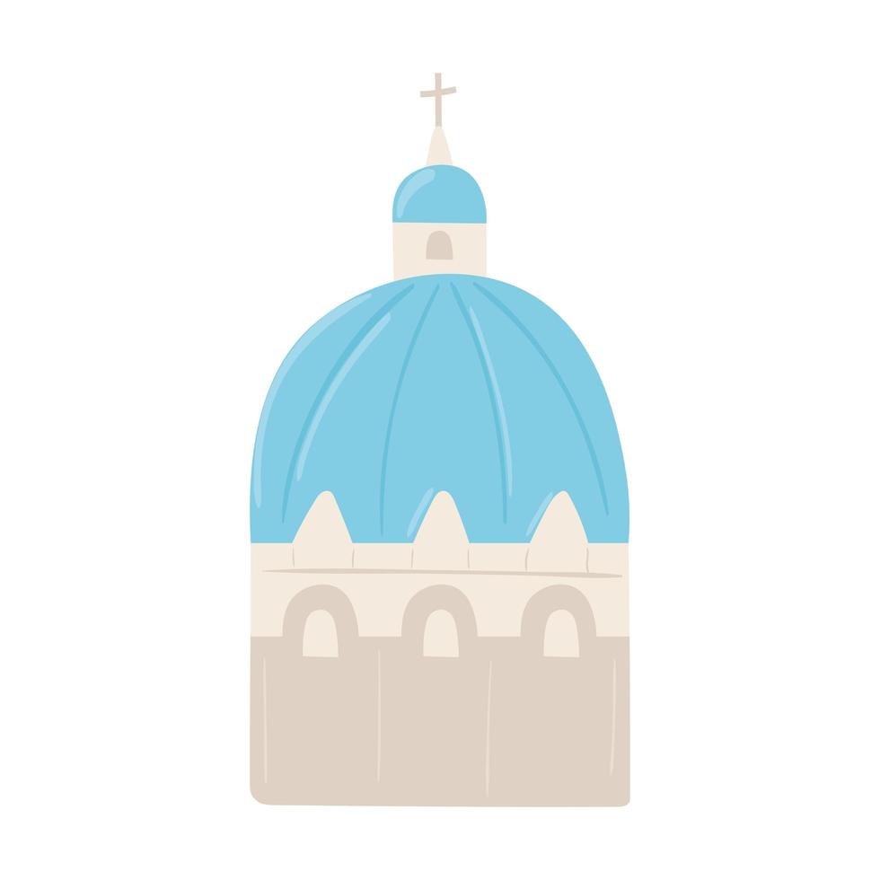 cúpula de iglesia con cruz vector