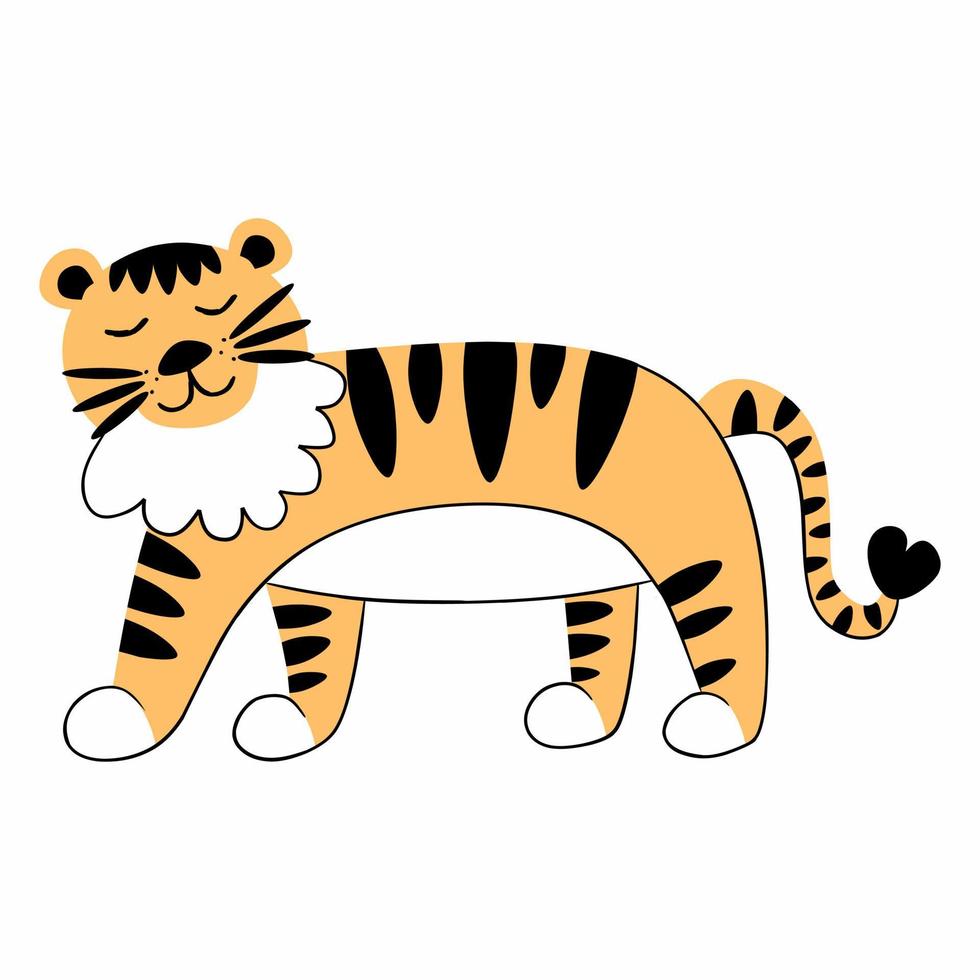 Cute cartoon asian tiger vector