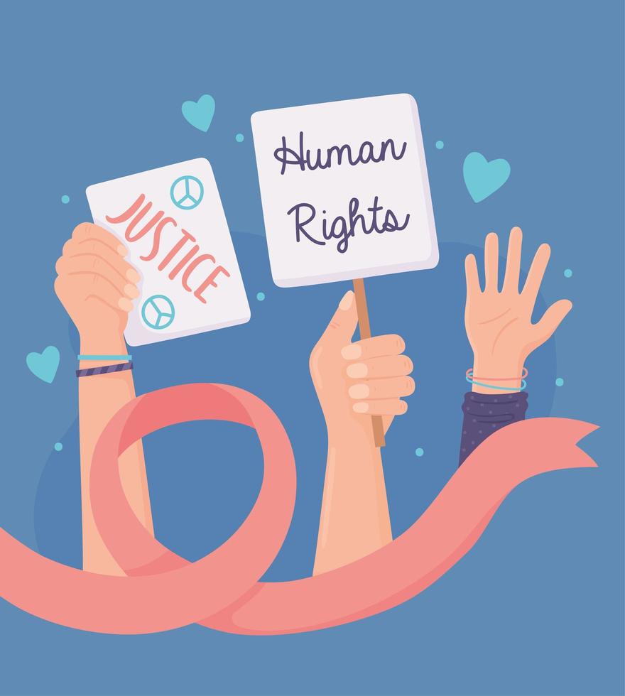 human rights day card vector