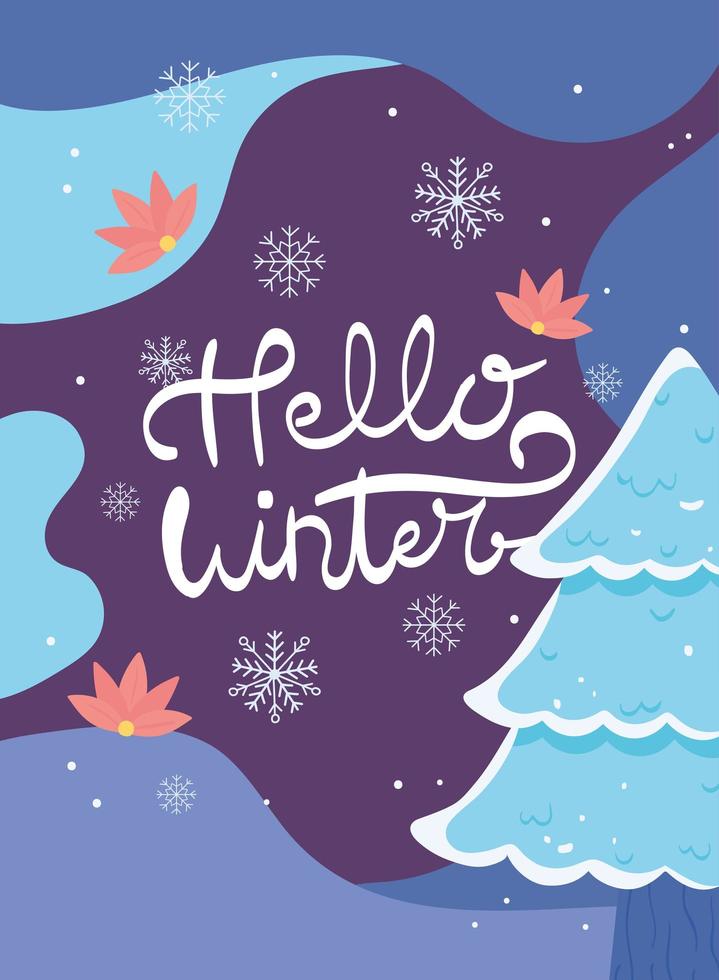 hello winter season vector