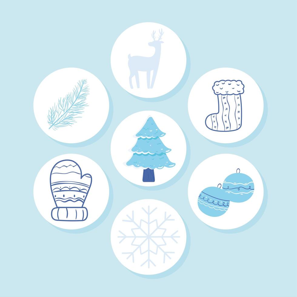 winter season icons vector