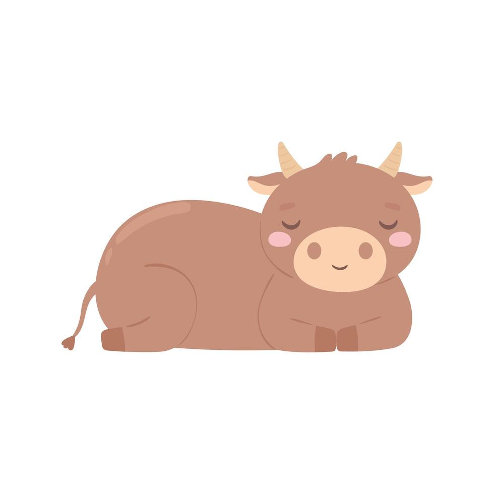 cute ox cartoon vector